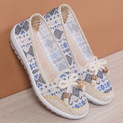 Women's Summer Hollowed Mesh Old Beijing Cloth