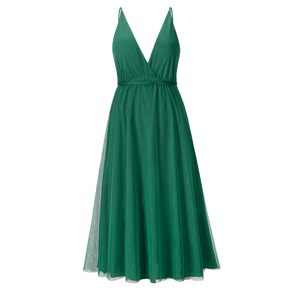 Cami-Kleid Mesh Elegantes Kleid Brautjungfernkleid