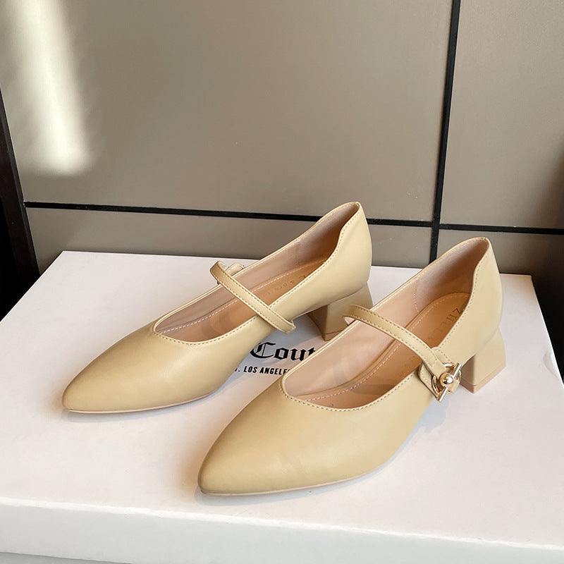 Women's Spring Low-cut Chunky Plus Sizes Heels