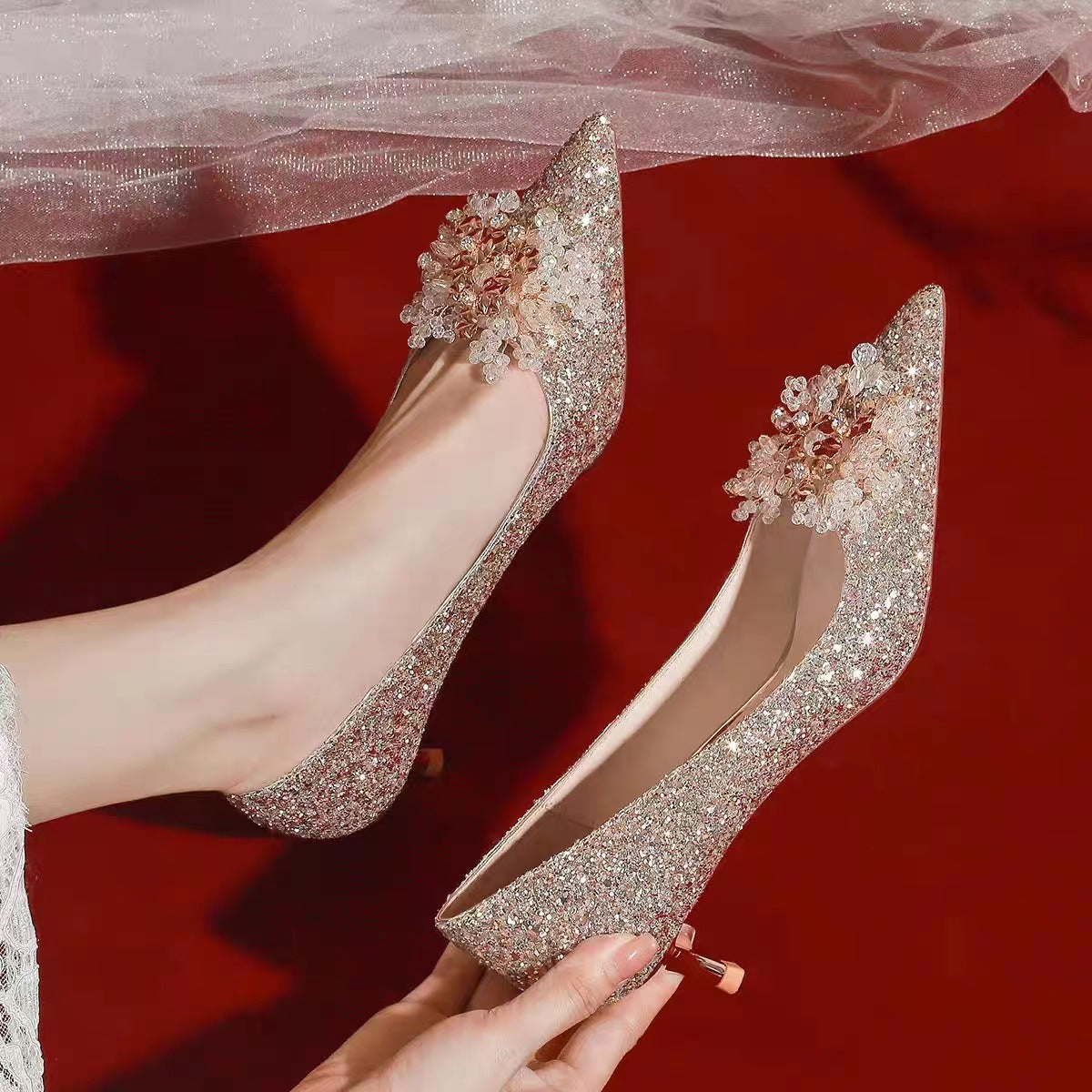 Wedding Elegant High-grade French Stiletto Chinese