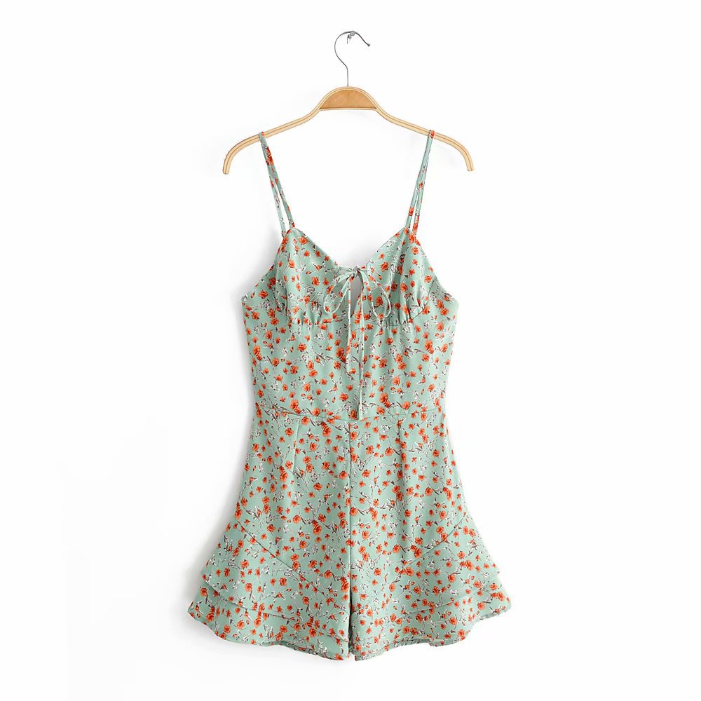 Streetable Elegant Printing Gallus Siamese Hosen Romper