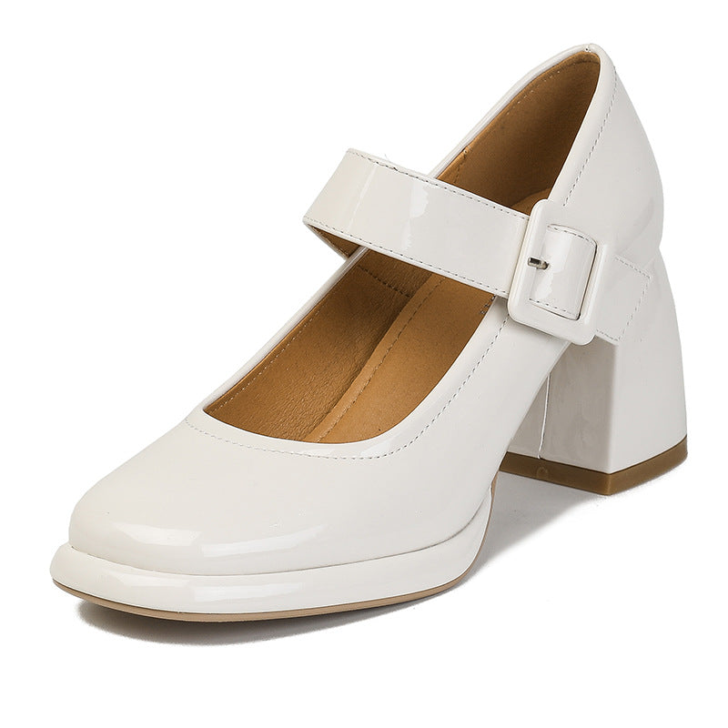 Women's Vintage Mary Jane French Round Toe Patent