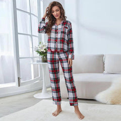 Pajamas Cardigan Contrast Color Homewear Suit Mother Daughter Parent-Child Wear Pajamas