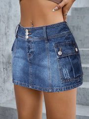 Denim Skirt Eaby High Waist Slim Fit Denim Skirt