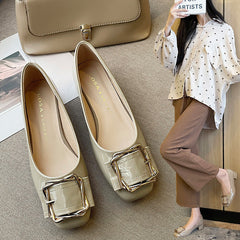 Women's Large Size Autumn Mid Low-cut Square