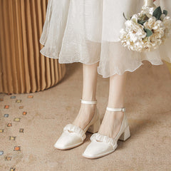 Women's Mary Jane Square Toe Chunky High