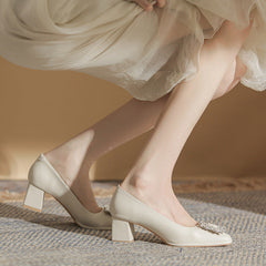 Women's Mary Jane Summer Vintage Low-cut Square Buckle