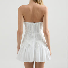 Dress Tube Top Sleeveless Solid Color Backless Dress