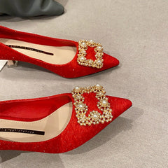 Escarpins d'été à talons hauts pour femmes, style mariage, champagne, style quotidien
