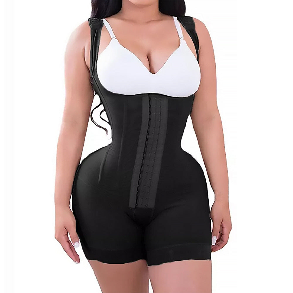 Shaping Slimming Row Buckle Corset One Piece Waist Girdling Belly Contraction Open Jumpsuit