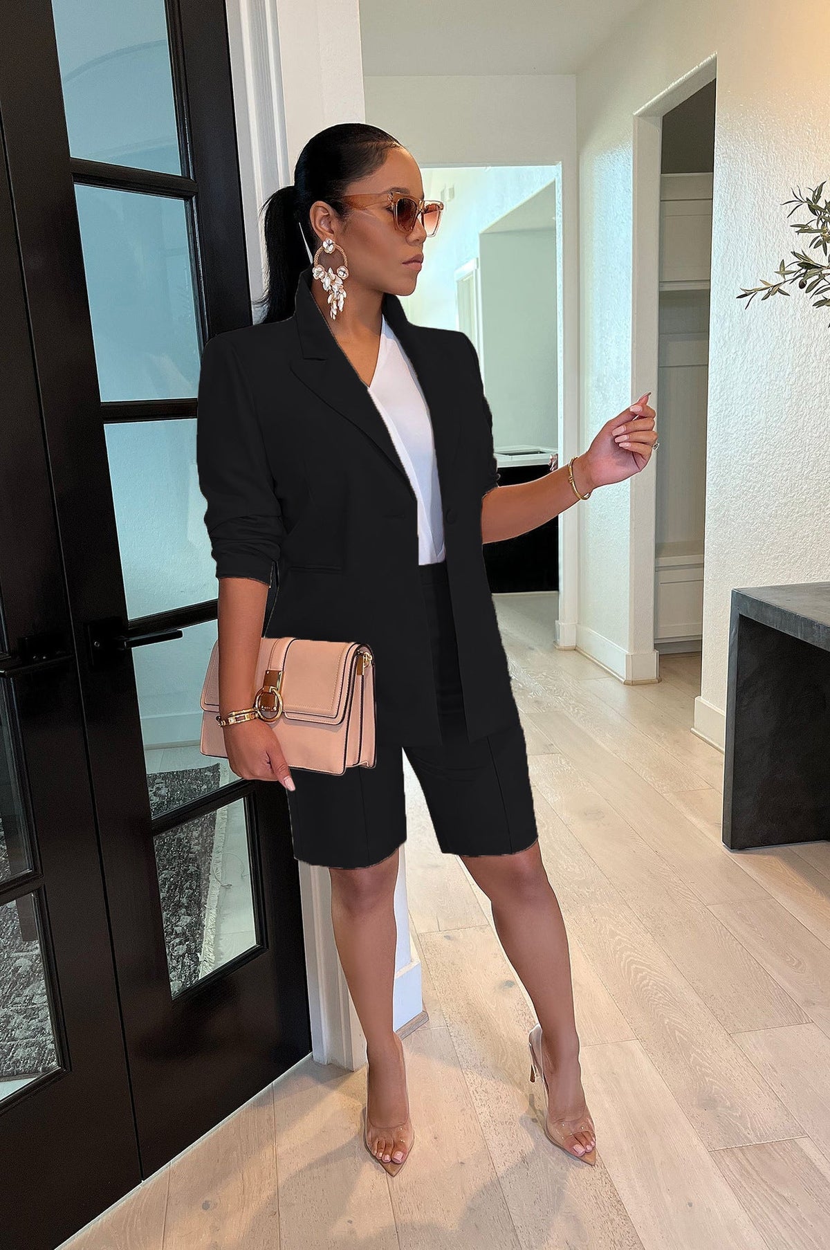 Blazer Shorts Two Piece Suit Casual Suit