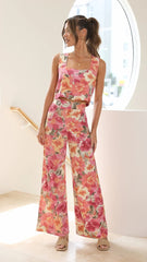 Floral Print Fresh Suspender Set