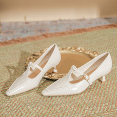 Women's Sheepskin Inner Cushion Pointed Toe Mary