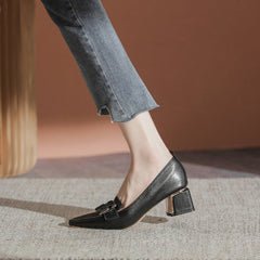 Women's Square Toe Medium-sized Mouth Autumn Soft