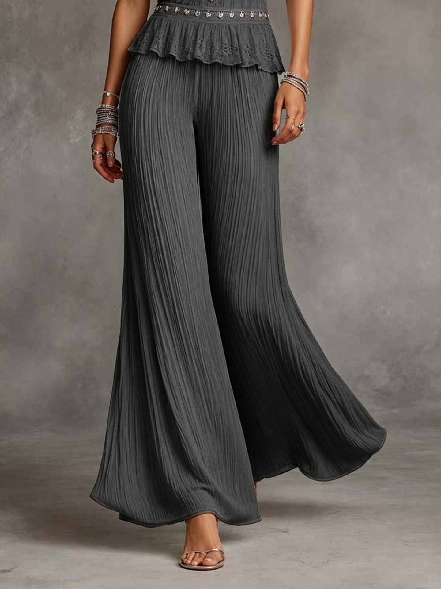 Ruffled Slim Vest Stitching Suit