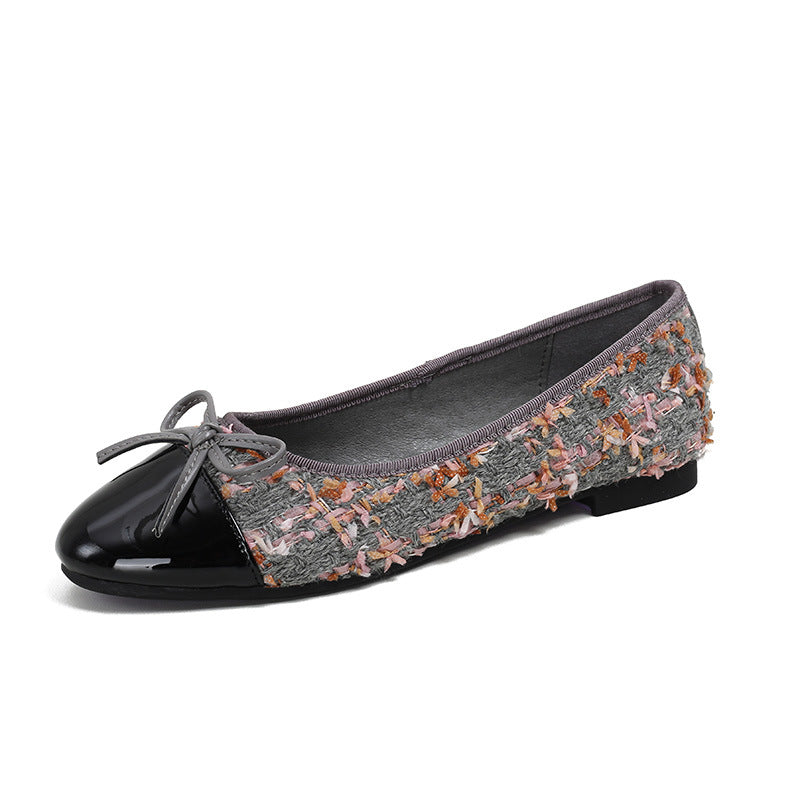 Style Tweed Flat Bottom Height Thick