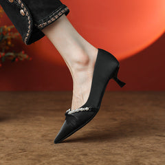 Women's High Stiletto Pearl Twist Side Empty