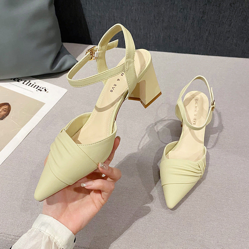 Women's Mid Summer French Style Chunky Pointed