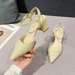 Women's Mid Summer French Style Chunky Pointed