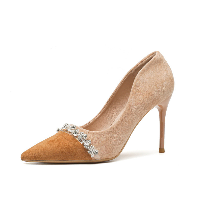 Damen Französisch High Summer Kleine Farbblock Spitz