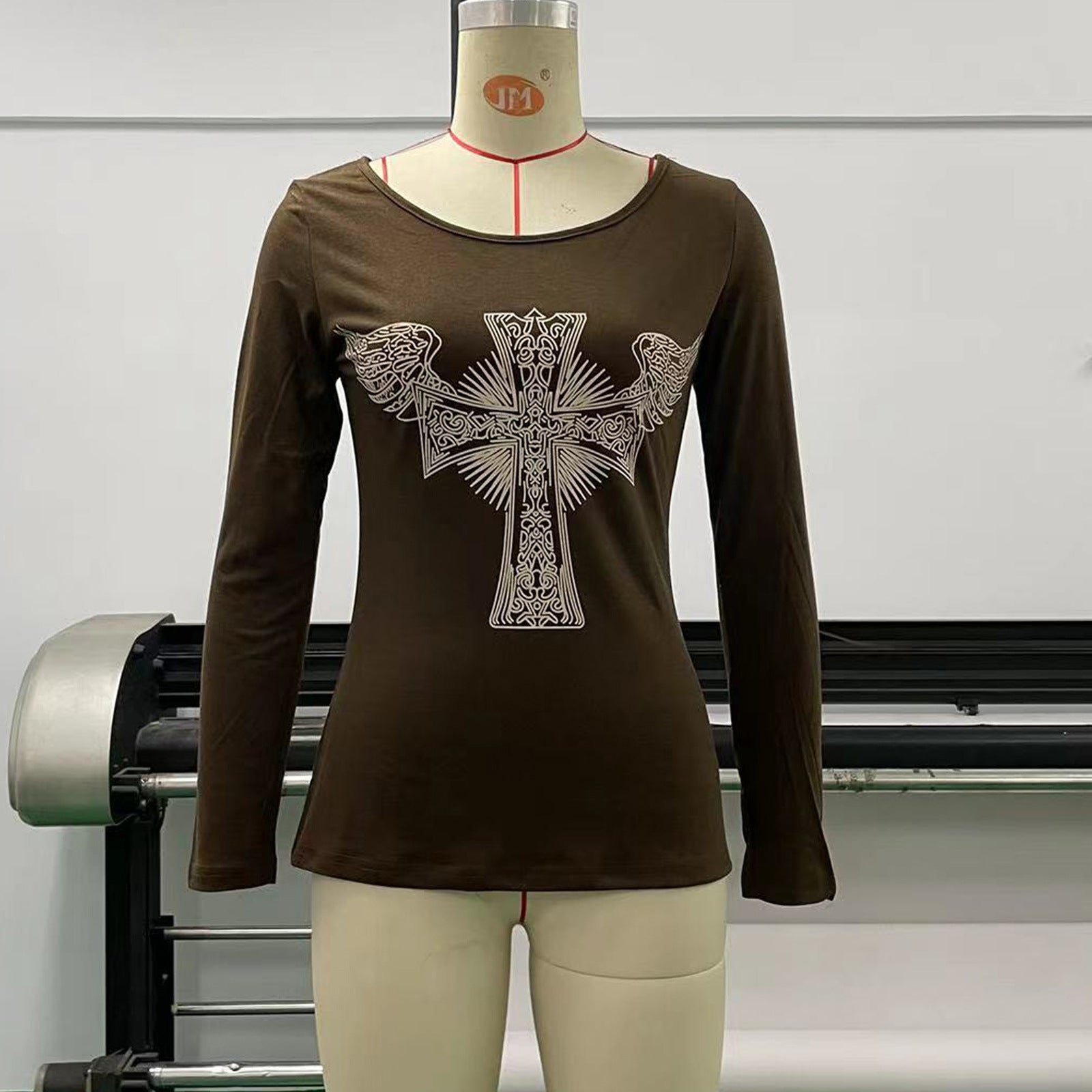 T-shirt ras du cou à manches longues et imprimé Halloween