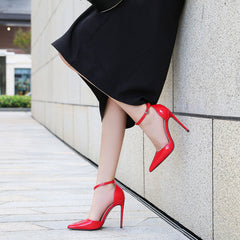 New With Buckle Simple Metal Stiletto