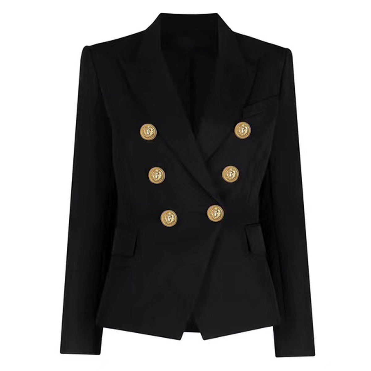High Quality Top Blazer Metal Lion Head Buckle Double Breasted Small Blazers