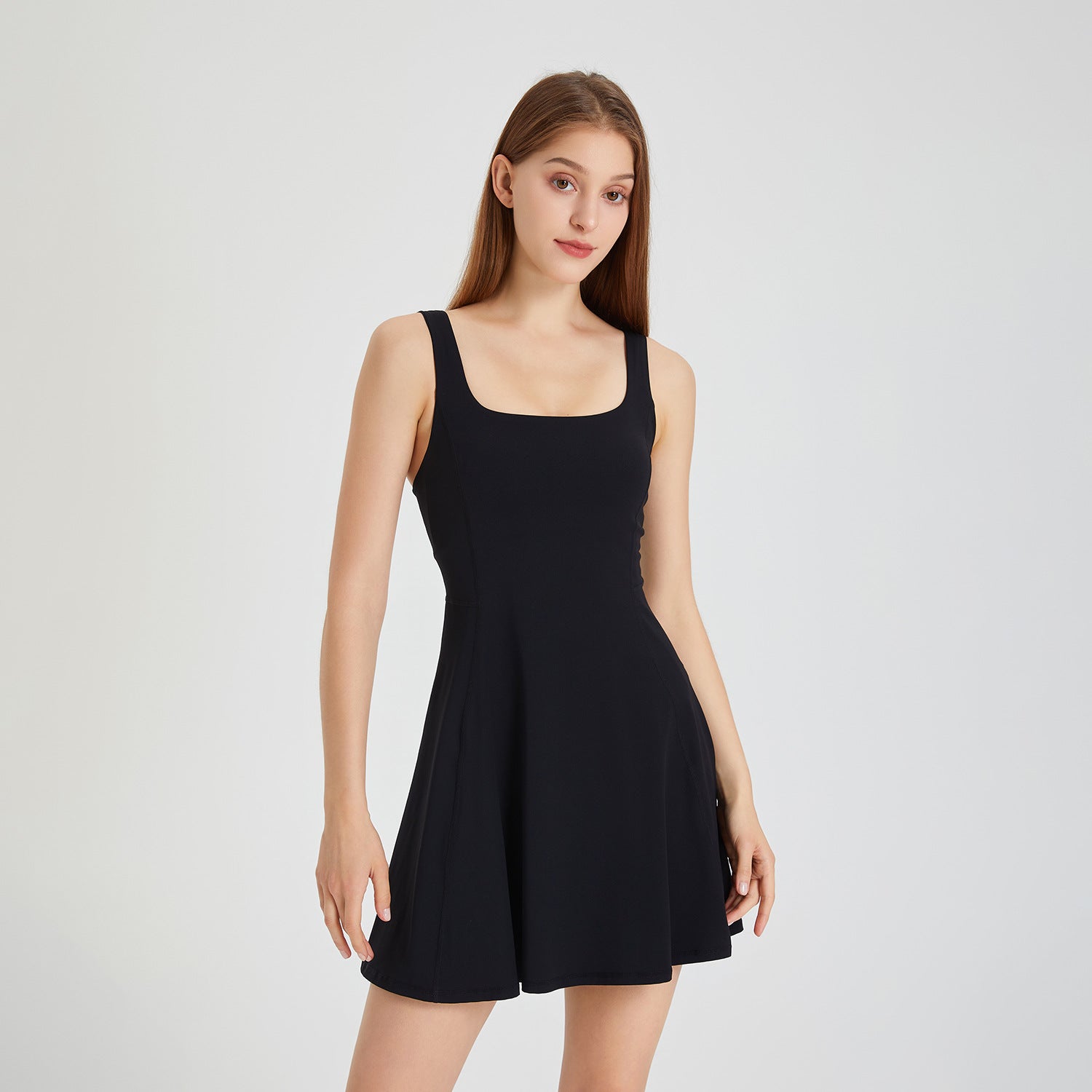 Yoga Sports One Piece Backless Dress with Chest Pad Anti Exposure Running Fitness Outer Wear