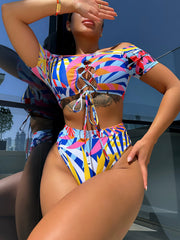 Bikini Printedeign Order Bikini Fission Badeanzug Crisscross