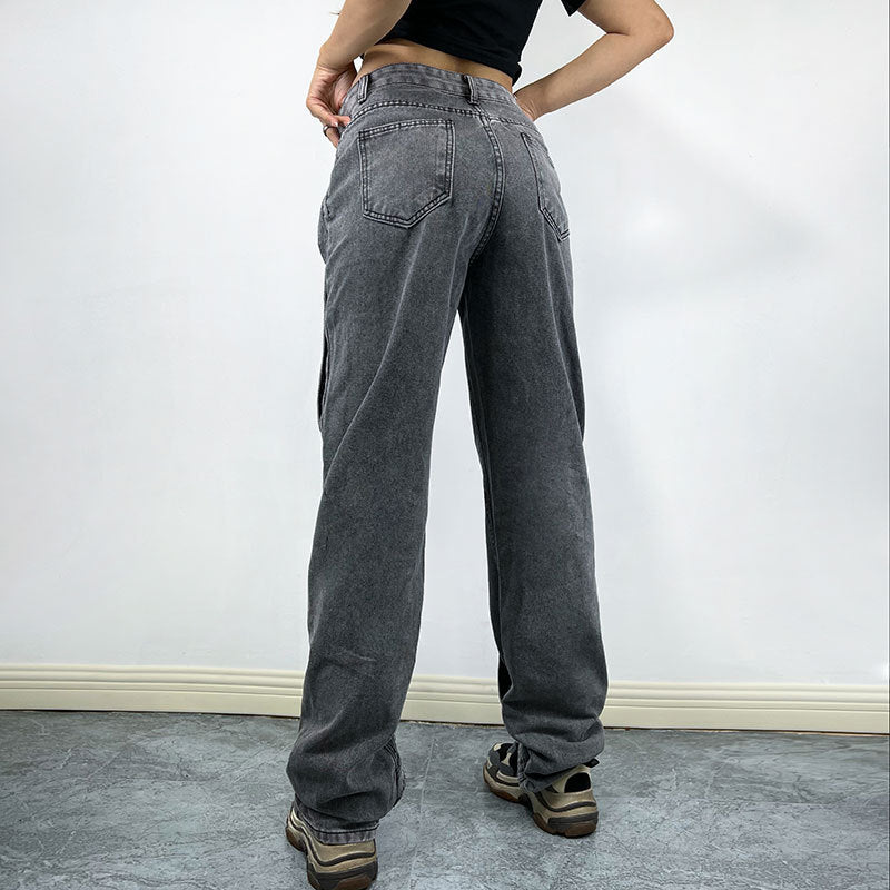 Pantalon large à coutures rétro droites et amples