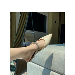 Women's Flat Summer Rhinestones Strap Shallow Mouth