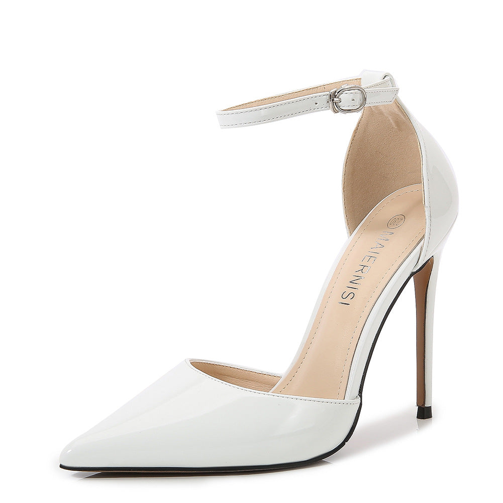 New With Buckle Simple Metal Stiletto