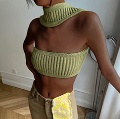 Vacation Halter Sweater Tube Top Vest Top