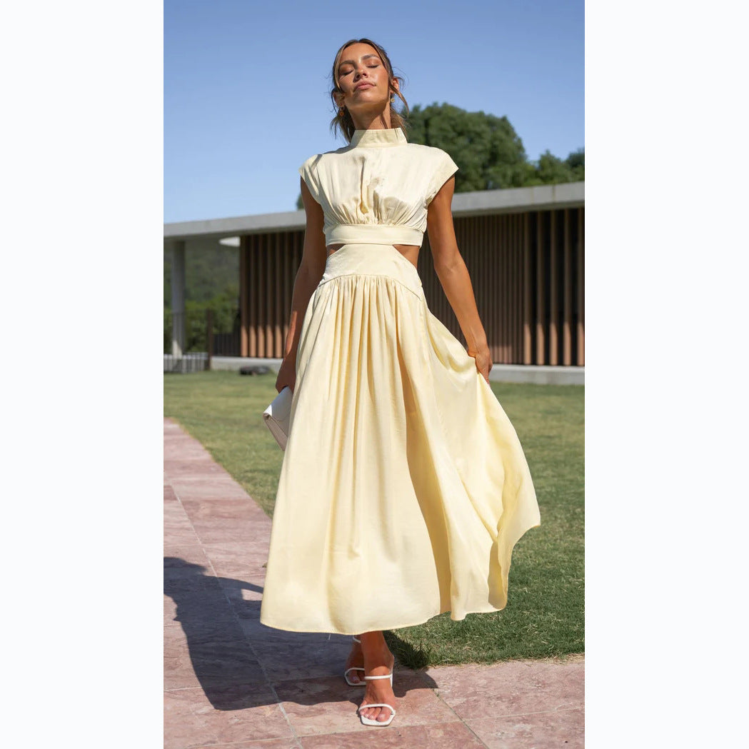 Sweet Street – StCollar – Kurzes, einfarbiges Maxikleid