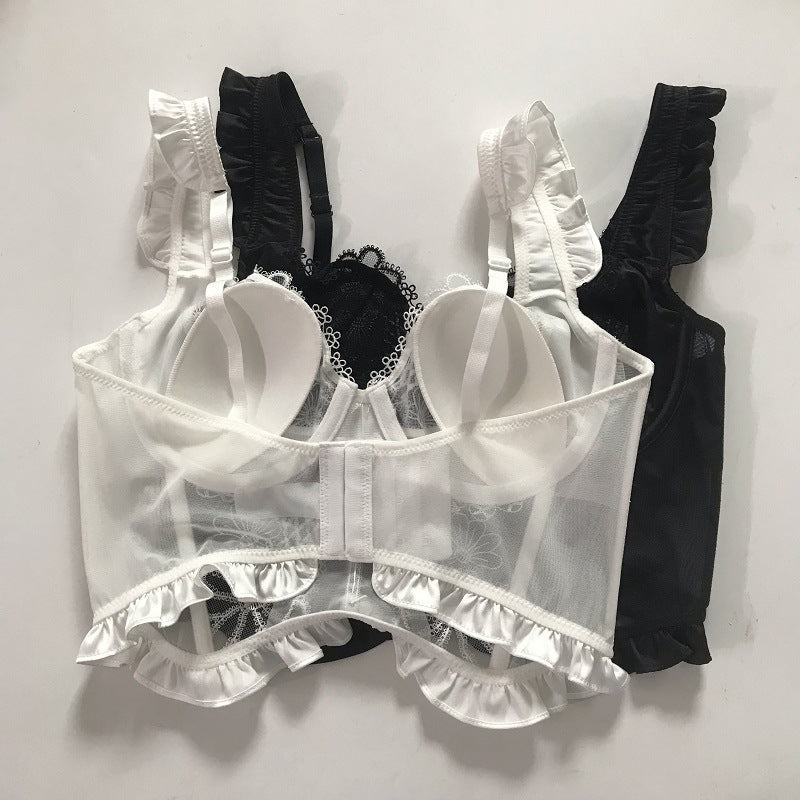 Lace Bra Soft Steel Ring Boning Corset Boning Corset Beauty Back Vest Rabbit Ear Cup Bra Underwear