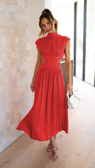 Sweet Street – StCollar – Kurzes, einfarbiges Maxikleid