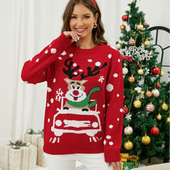 Source Sweater Christmas Elk Sweater Thick round Neck Christmas Sweater