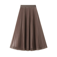 Veil Skirt High Waist Elastic Waist Tulle Skirt Pleated Skirt Two Sided