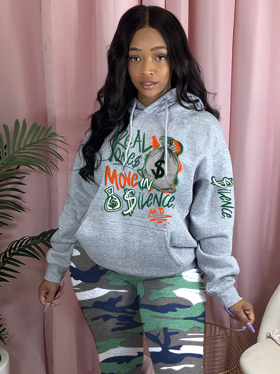 Kapuzenpullover mit Cartoon-Spaß-Druck, lässiges, lockeres Sweatshirt