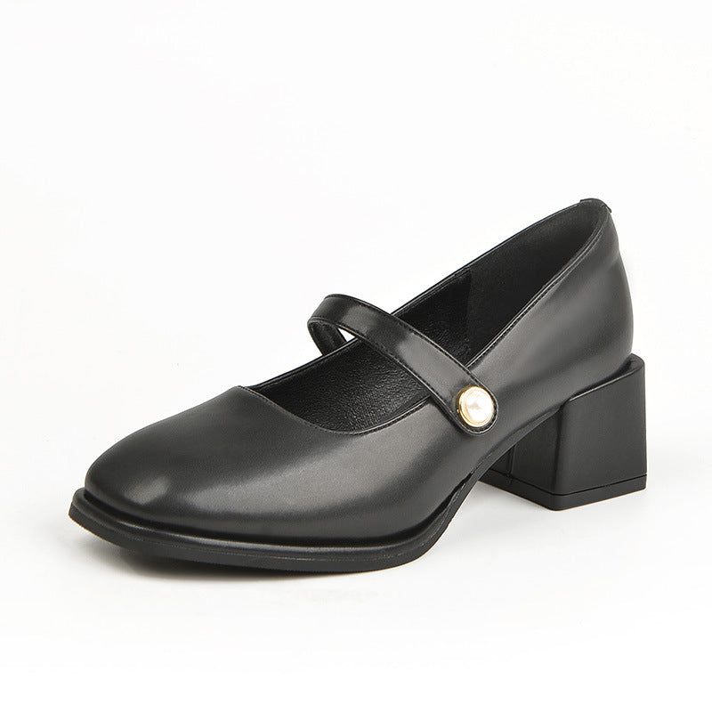 Women's Spring Mary Jane Retro Chunky Fat