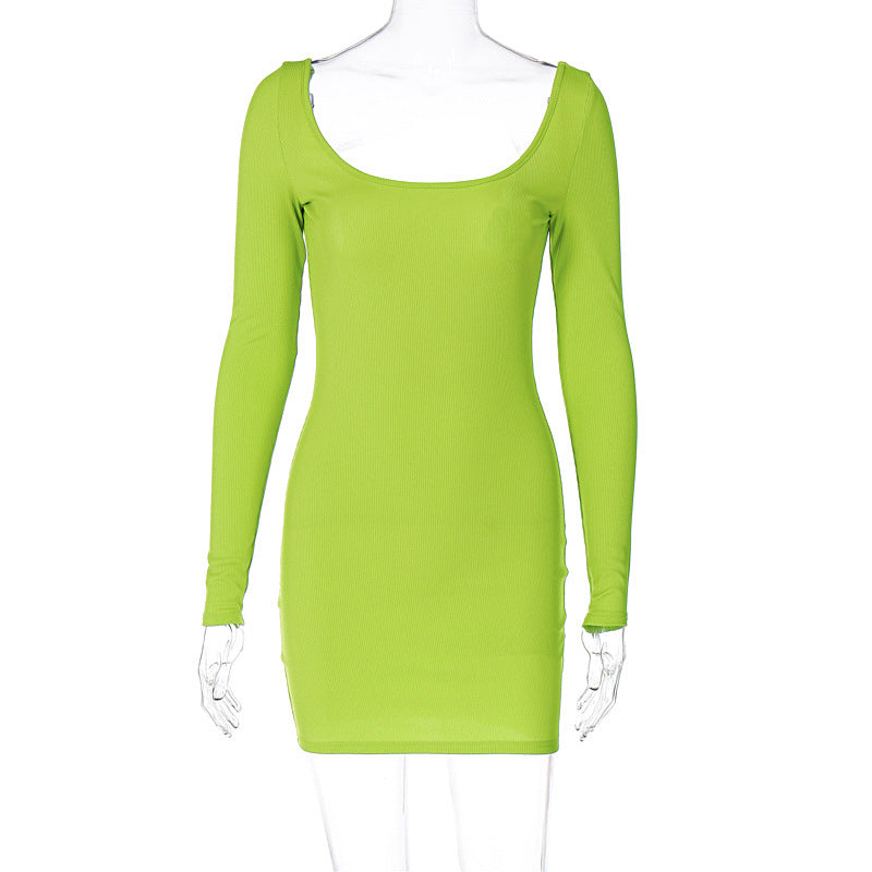 Backless Slim Fit Long Sleeve Narrow Dress