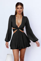 Slim Fit Wear Lantern Long Sleeve Ruffled Romper