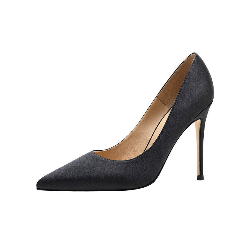 Women's Size Wedding Banquet Satin High Stiletto