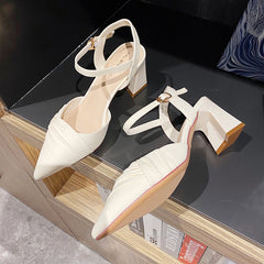 Women's Mid Summer French Style Chunky Pointed