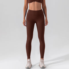 High Waist Stretch Brushed Nude Feel Yoga Pants Hip Lift Belly Shaping Slim Fit Fitness Pants Training Running Workout Pants
