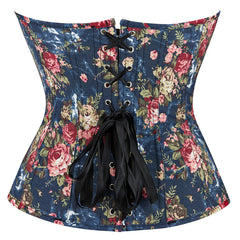 Retro Palace Blue Small Floral Shapewear Bodybuilding Girdle Girdle