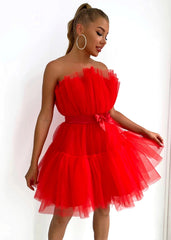 Robe tutu en maille avec nœud gracieux