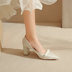 Frauen Low-cut Chunky High Single-layer Einfache Perle