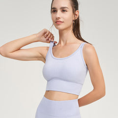 Knitted Seamless Sports Bra Spaghetti Strap Beauty Back Fitness Running Can Be Worn Outside Shockproof Sports Underwear