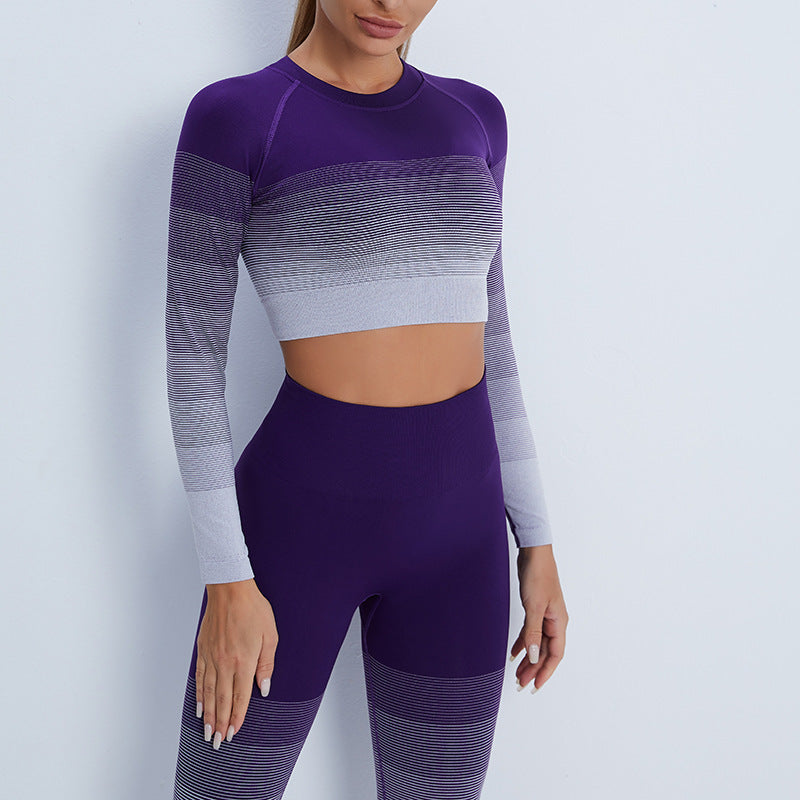 Gradient Sports Long Sleeve Trousers Suit Fitness Running Yoga Long Sleeve Tights